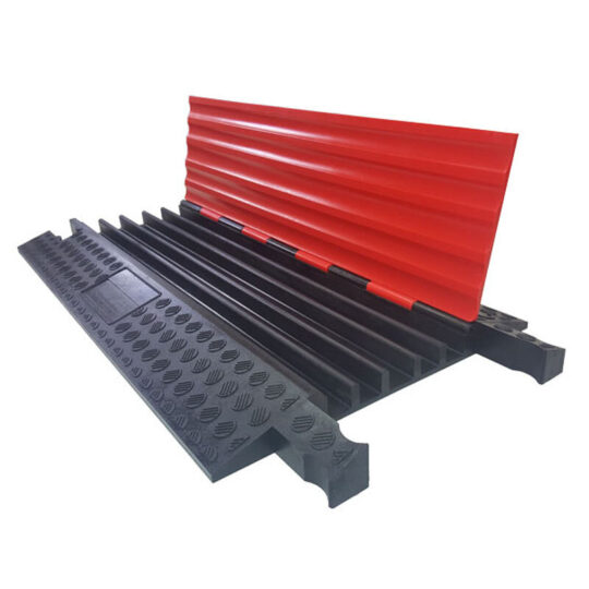 CableGuard Red Line 5 Channel Cable Ramp – Scalloped Lid 0.91M