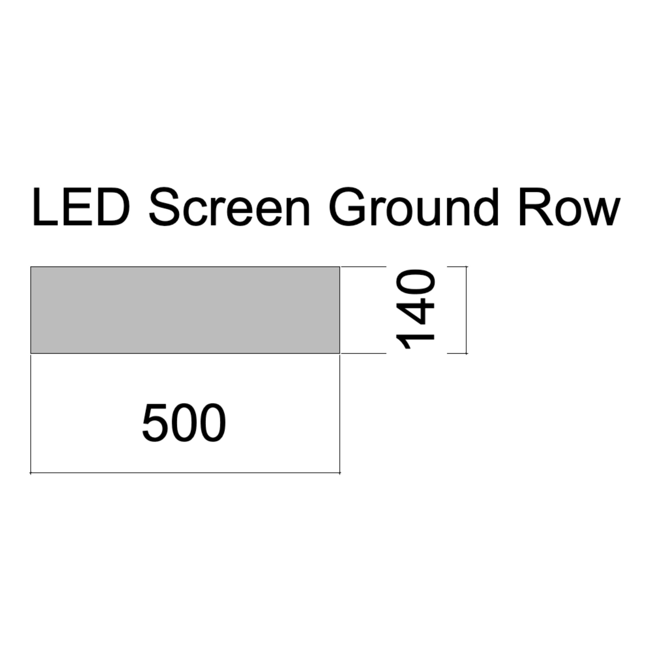 Flat 0140mm x 0.5m (LED Screen Ground Row)