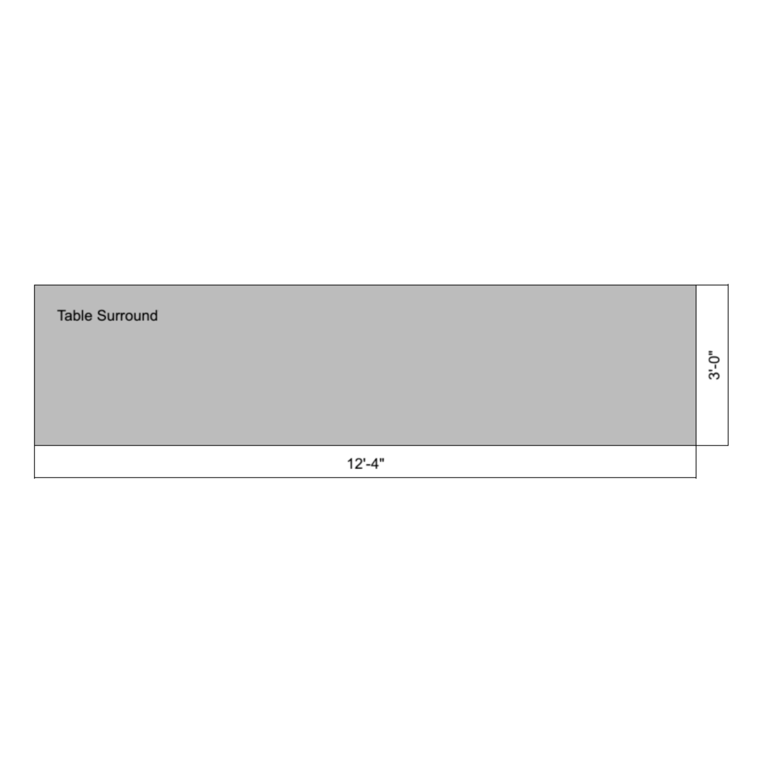Flat 12' 4" x 03' (Table Surround)