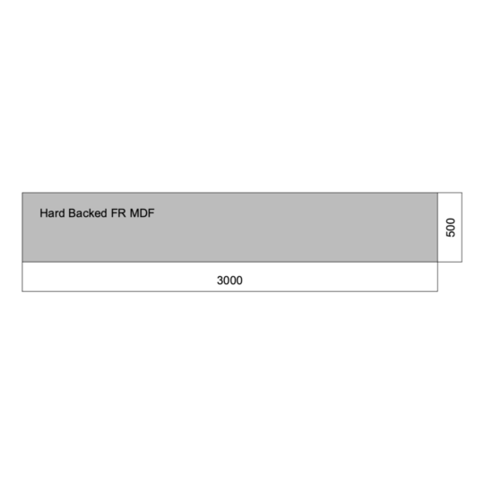 Flat 03m x 0.5m Hard Backed (Fire Resistant MDF)
