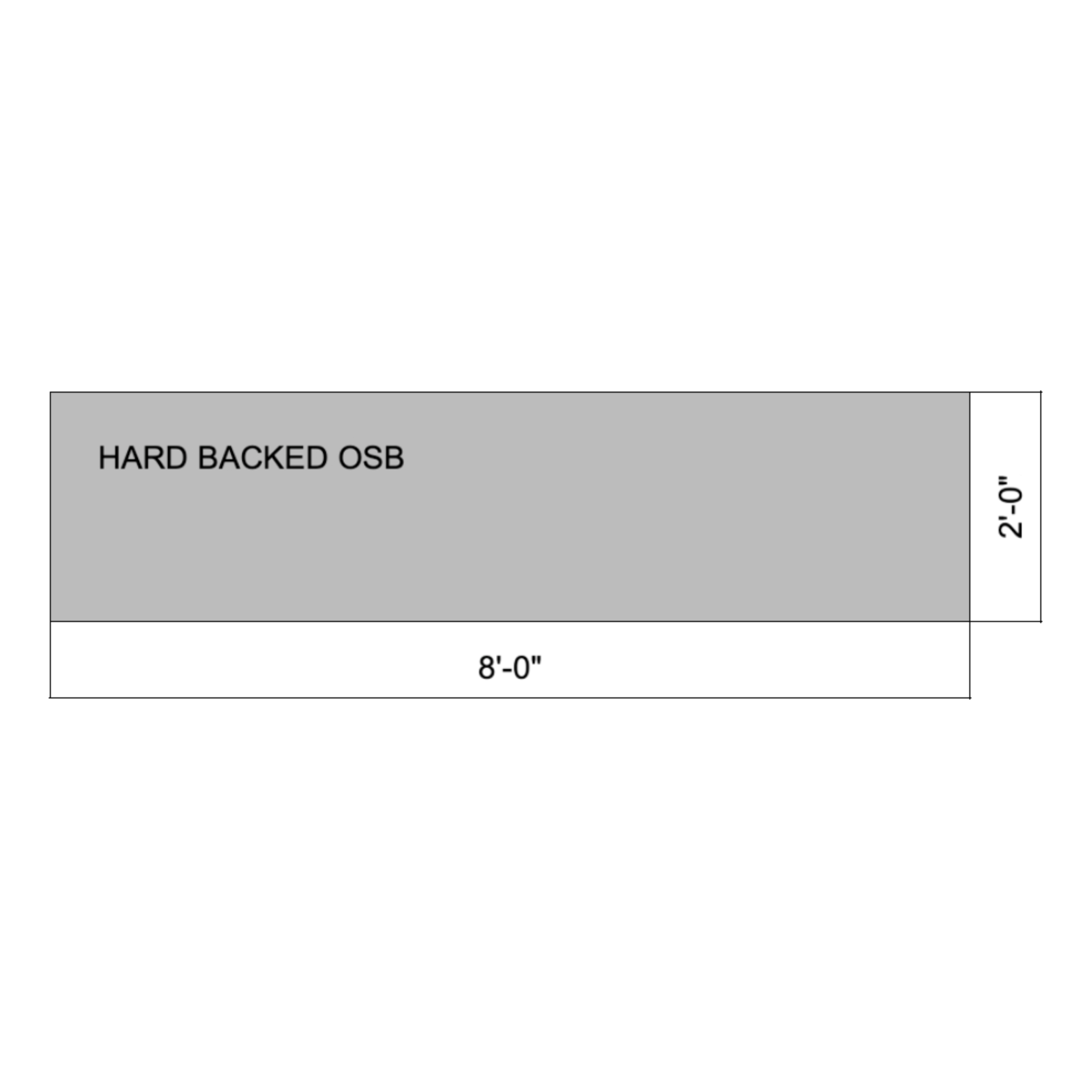 Flat Hard Backed OSB 08' x 02'
