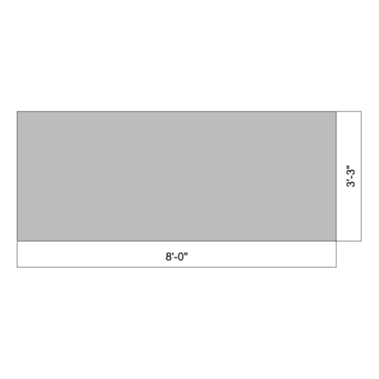 Flat 08' x 03' 3" (1m)