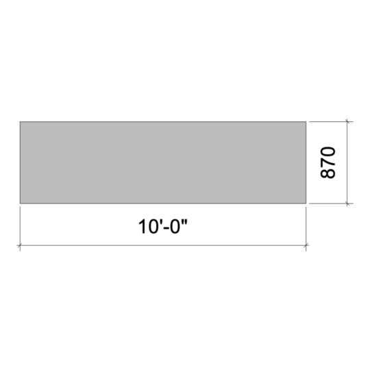 Flat 10' x 0.87m